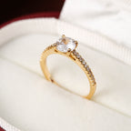 elegant copper ring seduces with its geometric hexagonal design, offering a modern and refined touch