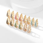 Boucles d’Oreilles Françaises Goutte d’Eau au Style Unique - NovaShop NovaShop Golden White Diamond Bigbuy