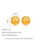 Boucles d’oreilles puces en acier inoxydable plaqué 18 carats, - NovaShop NovaShop MSE0015 G 5mm Bigbuy