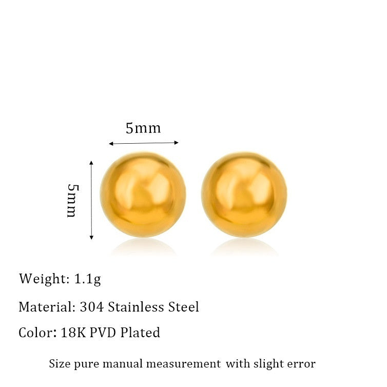 Boucles d’oreilles puces en acier inoxydable plaqué 18 carats, - NovaShop NovaShop MSE0015 G 5mm Bigbuy