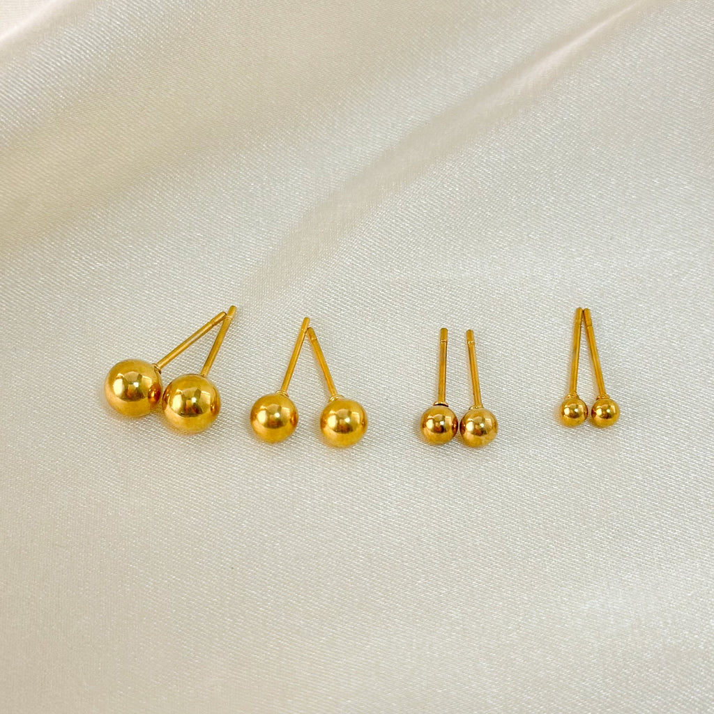 Boucles d’oreilles puces en acier inoxydable plaqué 18 carats, - NovaShop NovaShop MSE0015 G 3mm Bigbuy