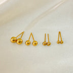 Boucles d’oreilles puces en acier inoxydable plaqué 18 carats, - NovaShop NovaShop MSE0015 G 3mm Bigbuy