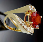 Gold plated emerald pearl ring