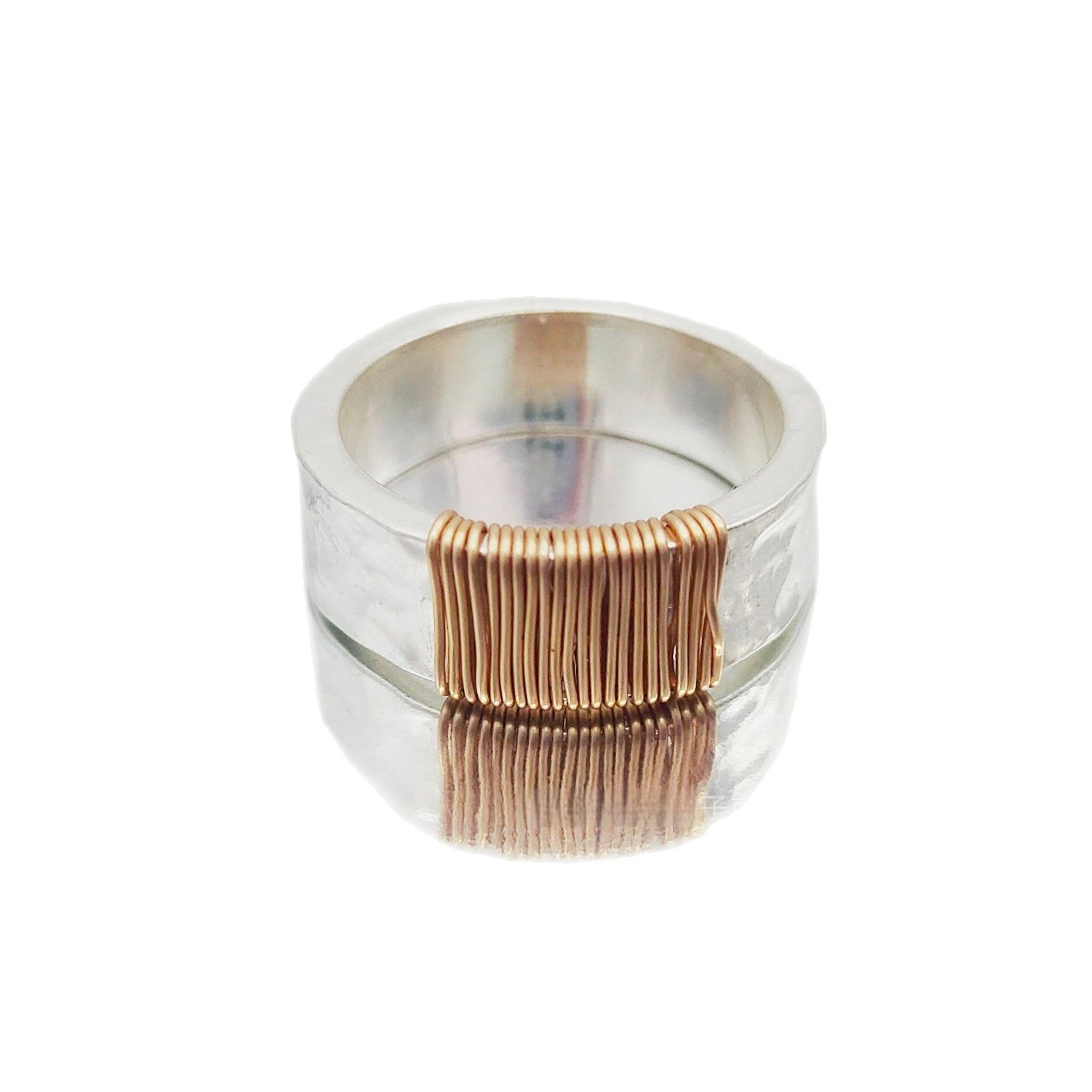 High quality vintage ring, simple irregular coil bracelet, wide face ring