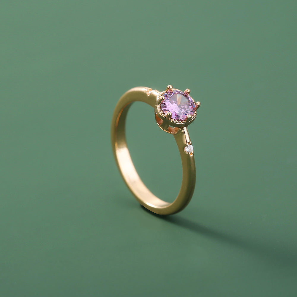 Niche ring with modern design, decorated with zircon