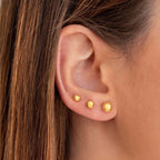 Boucles d’oreilles puces en acier inoxydable plaqué 18 carats, - NovaShop NovaShop MSE0015 G 3mm Bigbuy