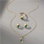 Jewelry set: matching necklace, earrings, ring and bracelet
