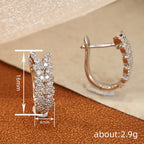 Boucles d’oreilles élégantes en forme de feuille de blé avec zircons - NovaShop NovaShop White Gold Color Bigbuy