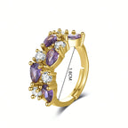 Elegant boho chic zircon ring for women, street jewelry