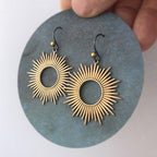 Retro style new earrings with hollow ring and aged effect