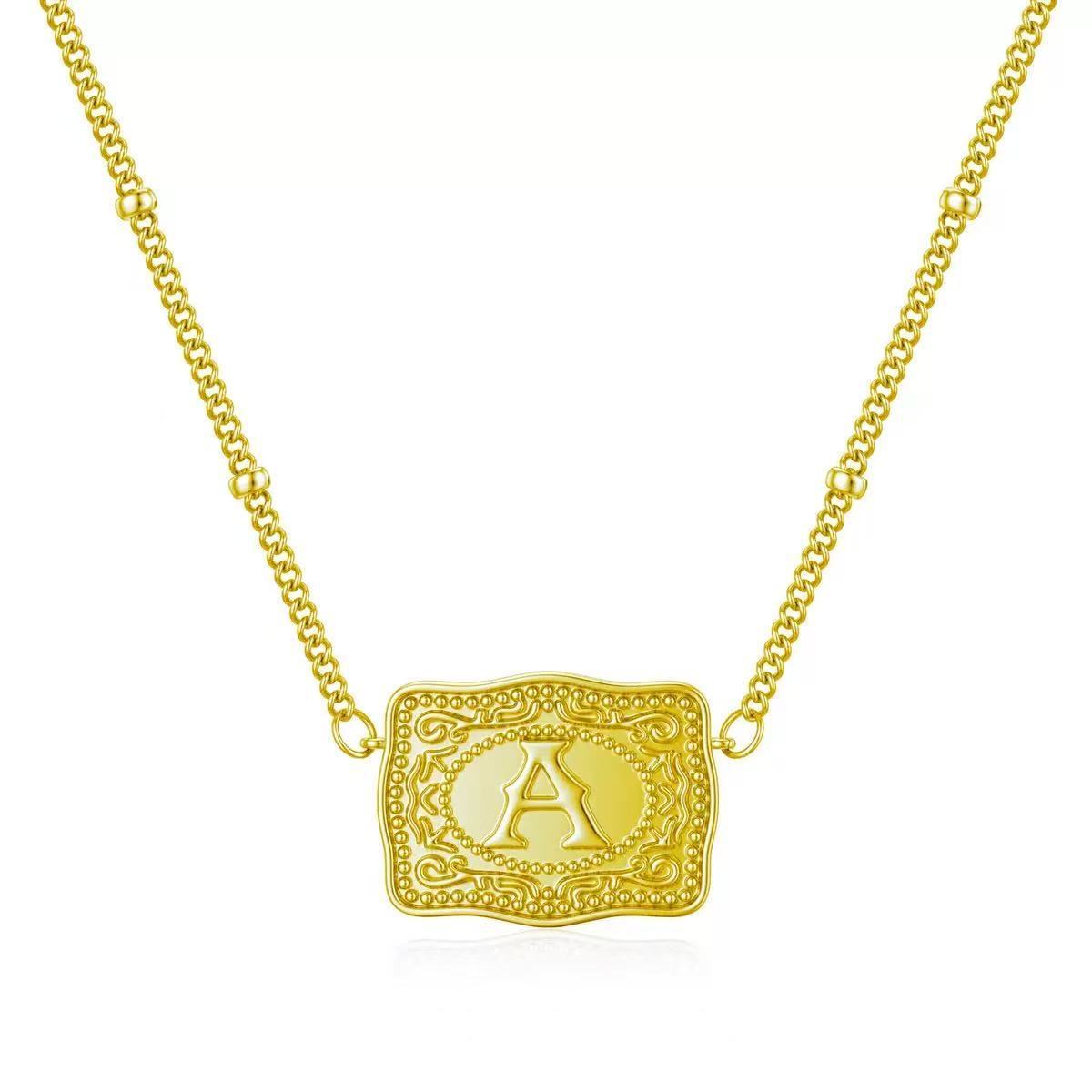 Personalized Letter Necklace Elegant Unisex Copper Jewelry