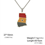 Country map oil drop pendant necklace