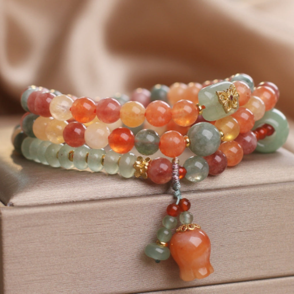 Natural Color Xinjiang Jinsi Jade Multi-circle Bracelet for Women