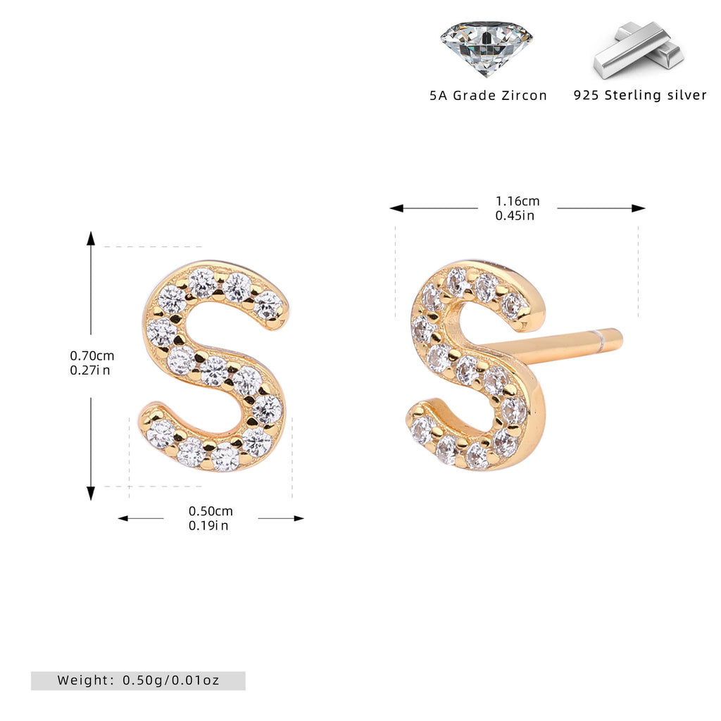 Elegant stud earrings for women with letters