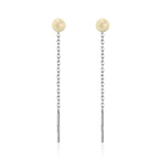 Boucles d’Oreilles Pendantes Femme à Aiguille en Argent Sterling - NovaShop NovaShop Light Yellow Pearl 5mm Bigbuy