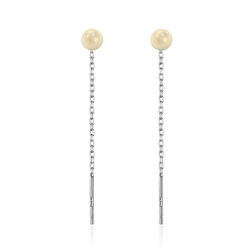 Boucles d’Oreilles Pendantes Femme à Aiguille en Argent Sterling - NovaShop NovaShop Light Yellow Pearl 5mm Bigbuy