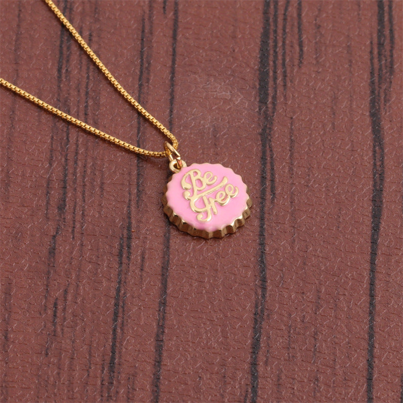 Collier pendentif capsule « Be Free » plaqué cuivre 18 carats - NovaShop NovaShop 0508YH Red Bigbuy