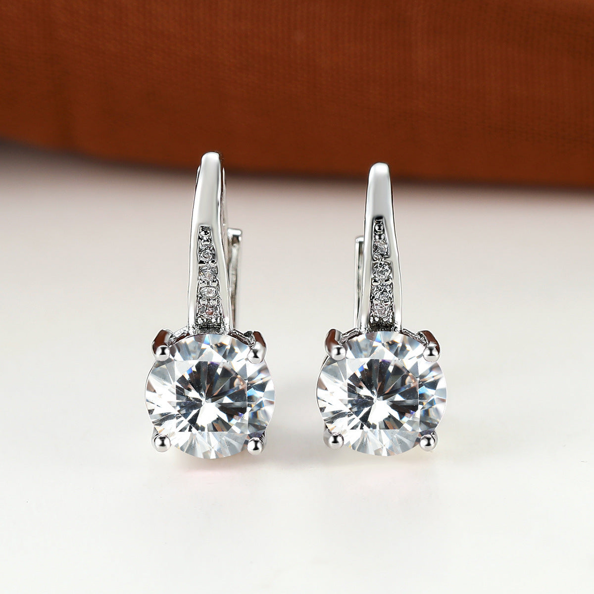 Boucles d’oreilles mode simples et élégantes, déclinées en plusieurs couleurs - NovaShop NovaShop Platinum White Diamond Bigbuy