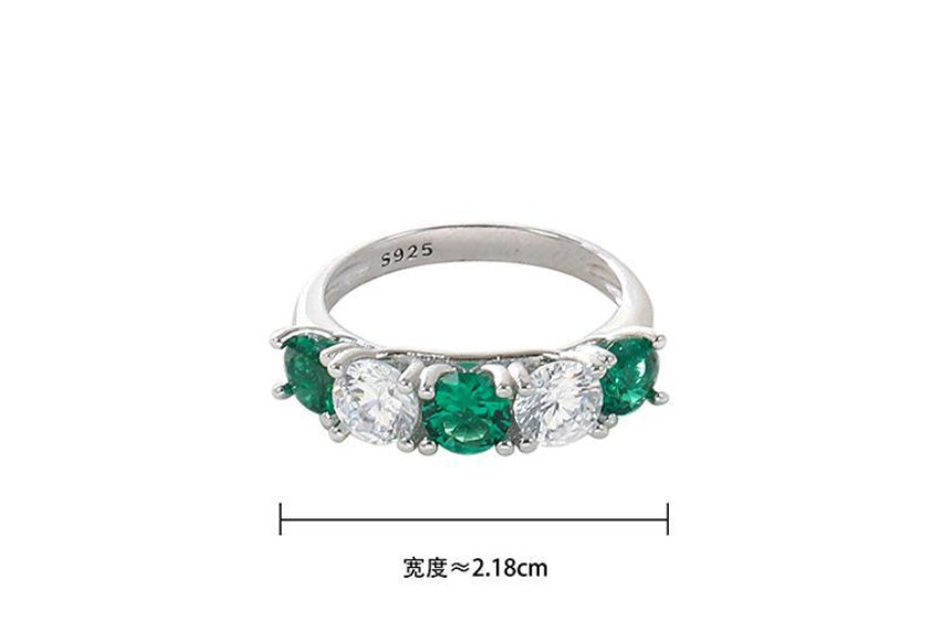 Vintage Emerald Zircon Ring for Women