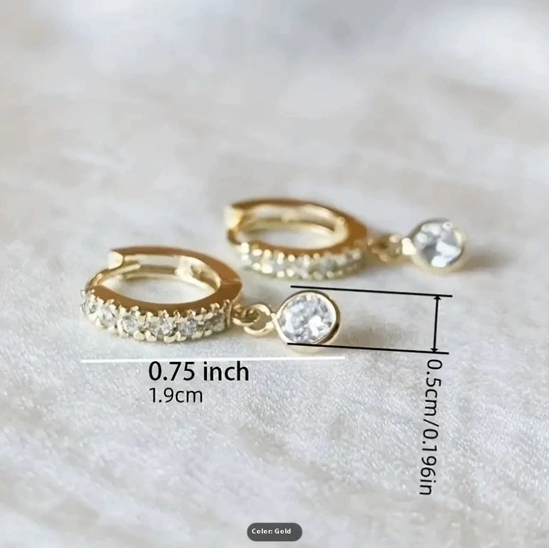 Round loop earrings fully paved with zircon