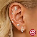 Boucles d’oreilles nœud géométrique en argent sterling S925 avec diamant - NovaShop NovaShop 4 Single Golden Bigbuy