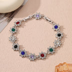 Bracelet de luxe abordable aux pierres colorées style européen - NovaShop NovaShop Silver Colored Diamond Bigbuy