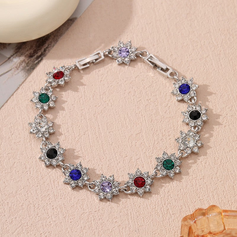 Bracelet de luxe abordable aux pierres colorées style européen - NovaShop NovaShop Silver Colored Diamond Bigbuy