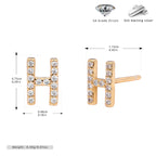 Boucles d’oreilles puces élégantes pour femmes avec lettres - NovaShop NovaShop Gold H / 925 Silver Bigbuy