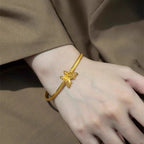 Bracelet demi-jonc papillon en soie ancienne au motif chanvre, style rétro chinois - NovaShop NovaShop Half Bracelet Bracelet Bigbuy