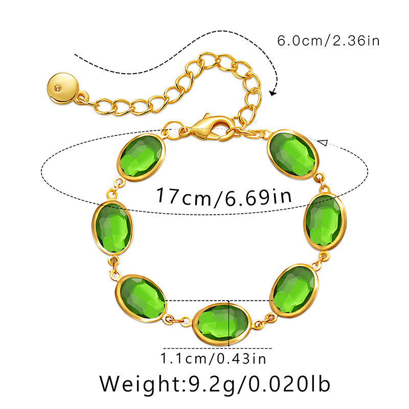 Lightweight Luxury Women's Embroidered Glass Bracelet