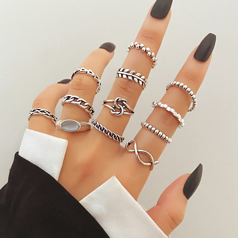 Fashionable butterfly and snake ring combination
