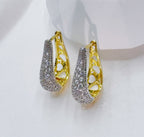 Boucles d’Oreilles Françaises Goutte d’Eau au Style Unique - NovaShop NovaShop Two Tone White Diamond Bigbuy