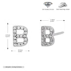Boucles d’oreilles puces élégantes pour femmes avec lettres - NovaShop NovaShop Platinum B / 925 Silver Bigbuy