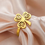 Lucky Open Stainless Steel Ring for Women and Men