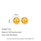 Boucles d’oreilles puces en acier inoxydable plaqué 18 carats, - NovaShop NovaShop MSE0015 G 3mm Bigbuy