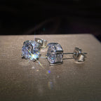 Boucles d’oreilles puces rondes en zircon pour femme, élégantes et raffinées - NovaShop NovaShop White Bigbuy