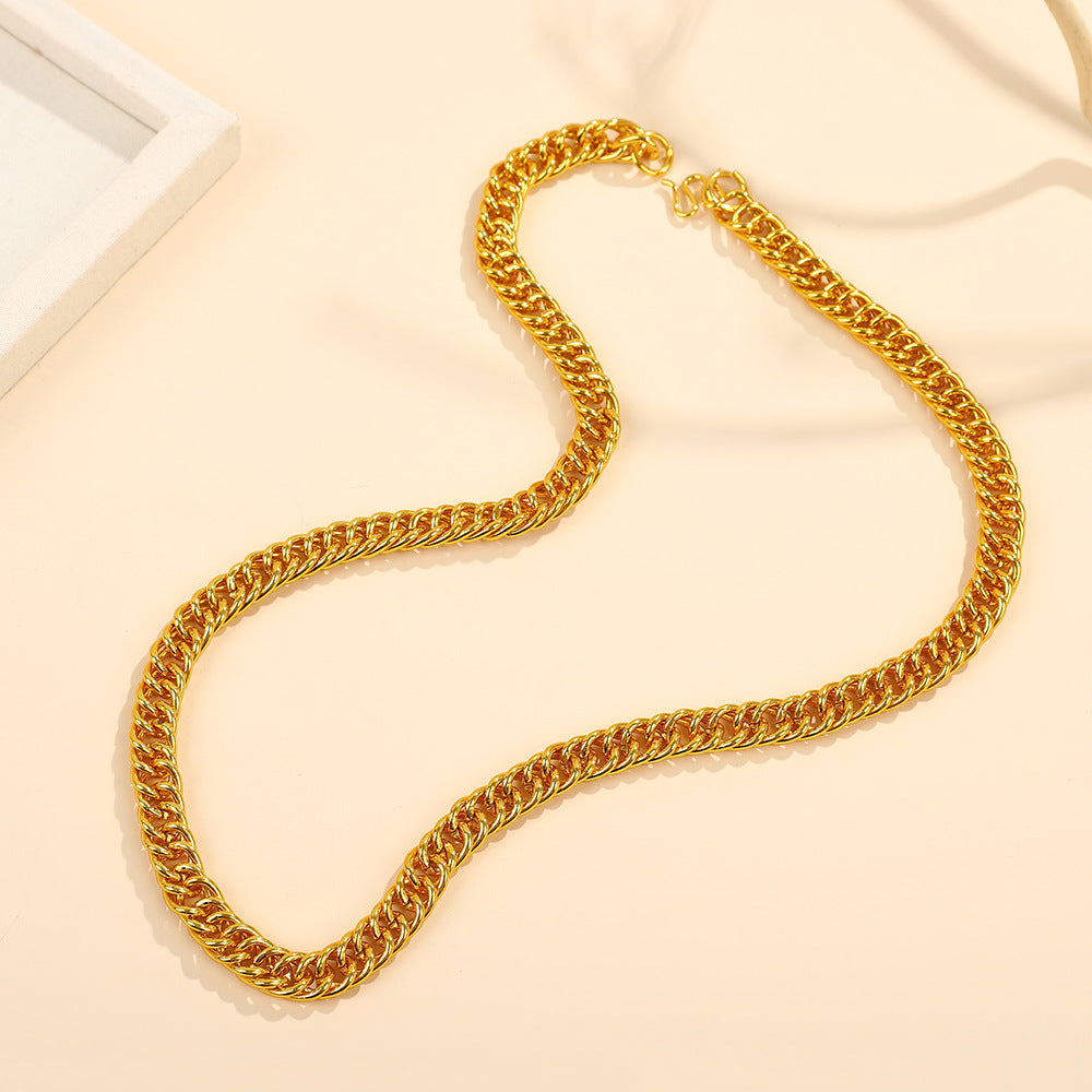 Alloy necklace with a simple and modern design, inspired by snake bones.