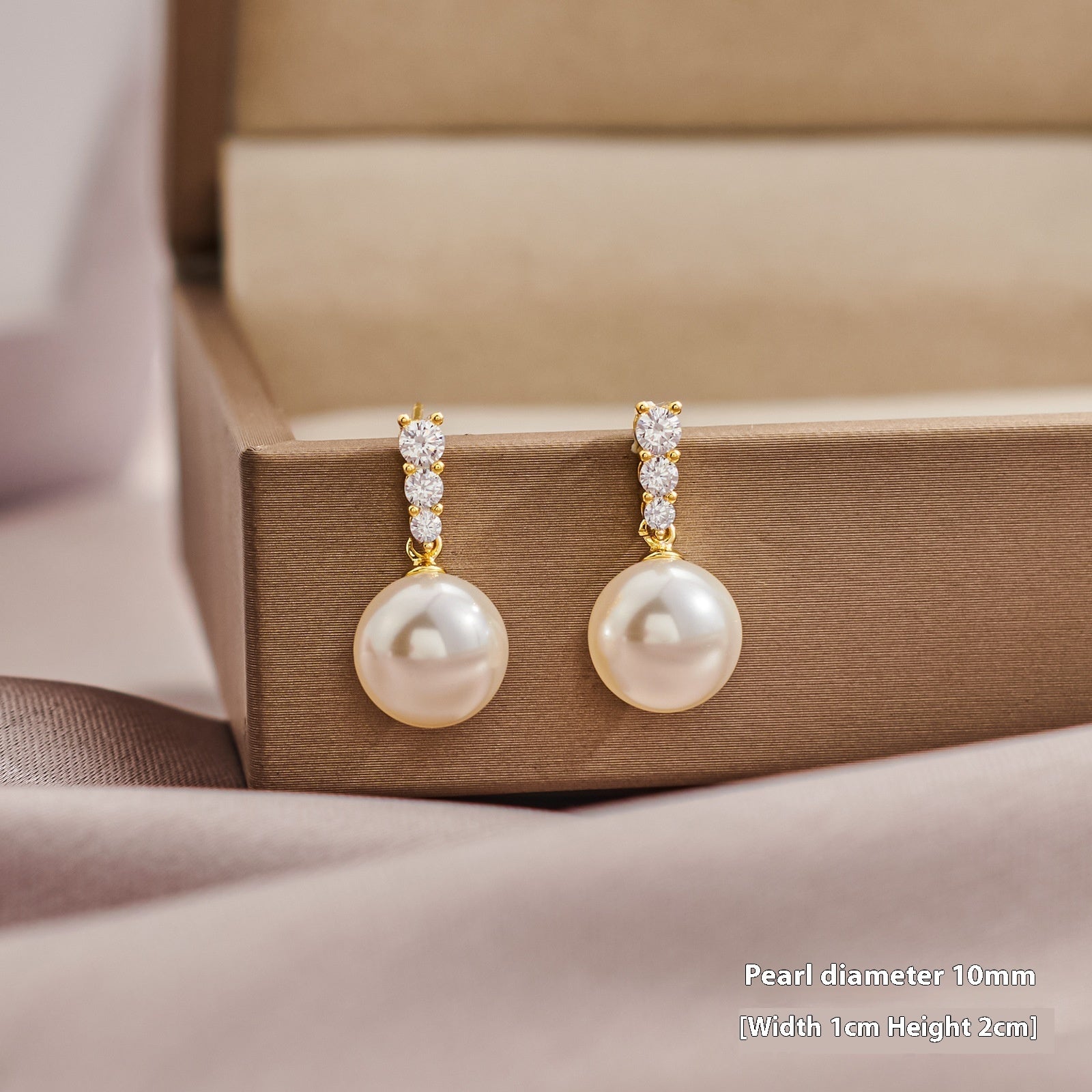 Geometric 925 silver earrings with zircon cross and heart and pearl