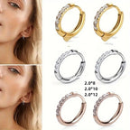 Simplicity titanium, steel and gold diamond-set earring