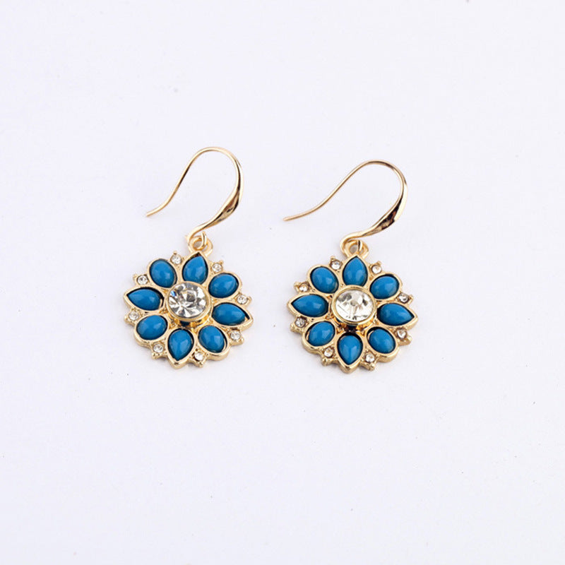 Boucles d’oreilles incrustées de diamants avec pierres précieuses - NovaShop NovaShop Blue Bigbuy
