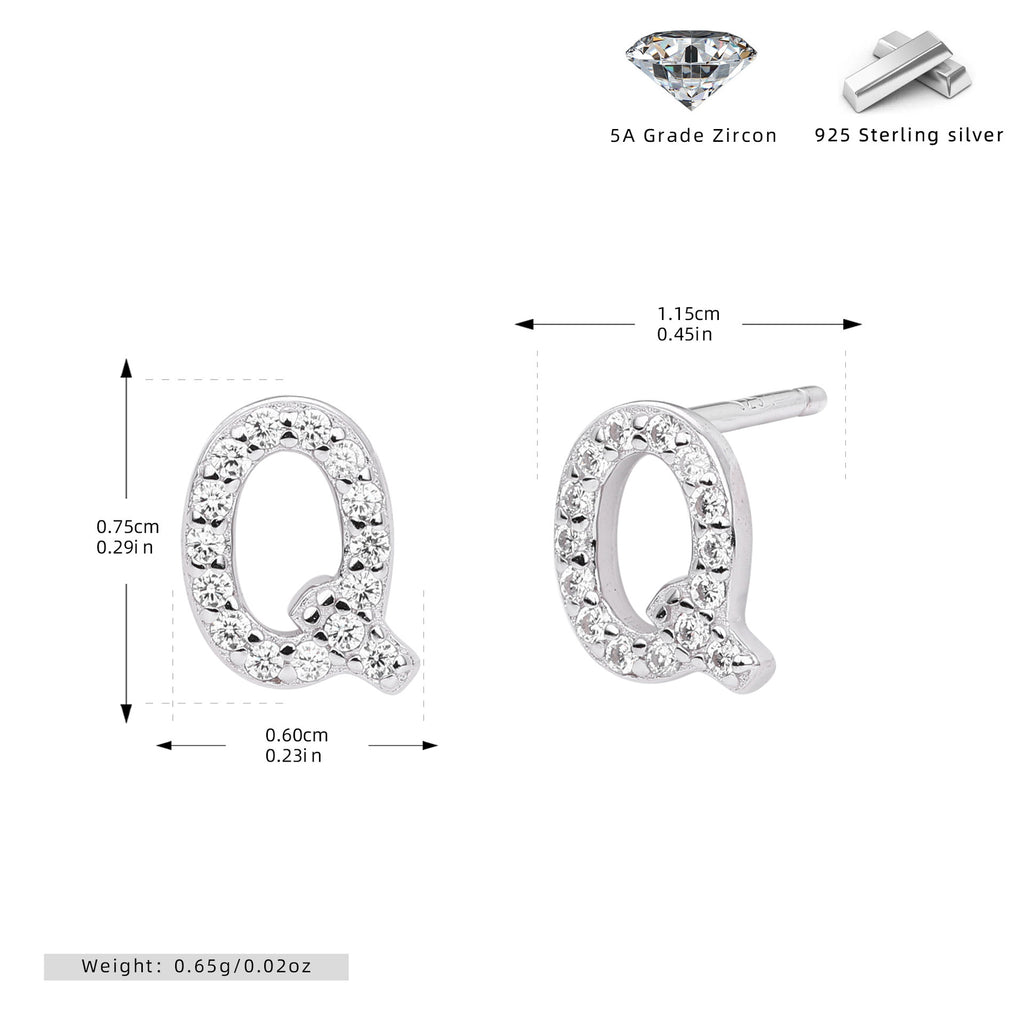 Elegant stud earrings for women with letters