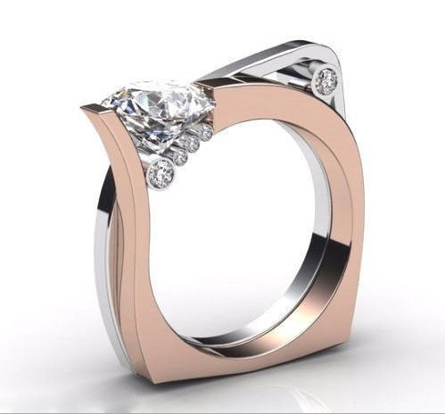 Couple Rings with Inlaid Zirconia Express Your Complicity