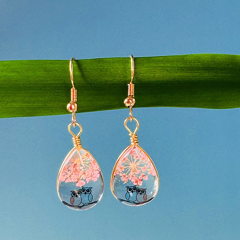 Water Drop Earrings – Bird and Flower Language Scent