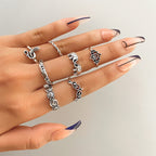 Fashionable butterfly and snake ring combination