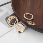 Creative retro hollow butterfly shaped full diamond ring