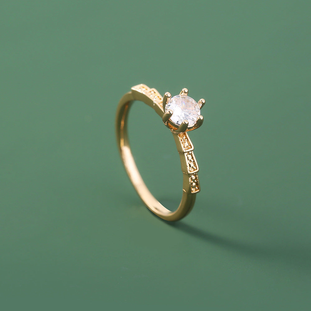 Niche ring with modern design, decorated with zircon