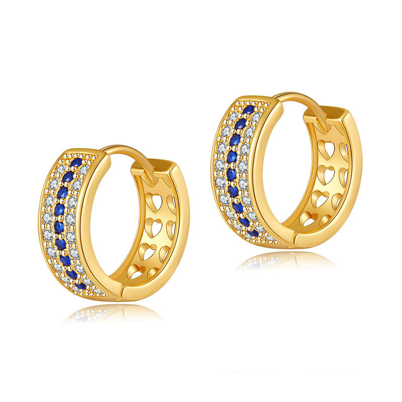 Personalized Round Gold Plated Design Earrings
