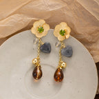 High Quality Diamond Flower Love Light Luxury Earrings for Minorities