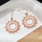 Retro style new earrings with hollow ring and aged effect