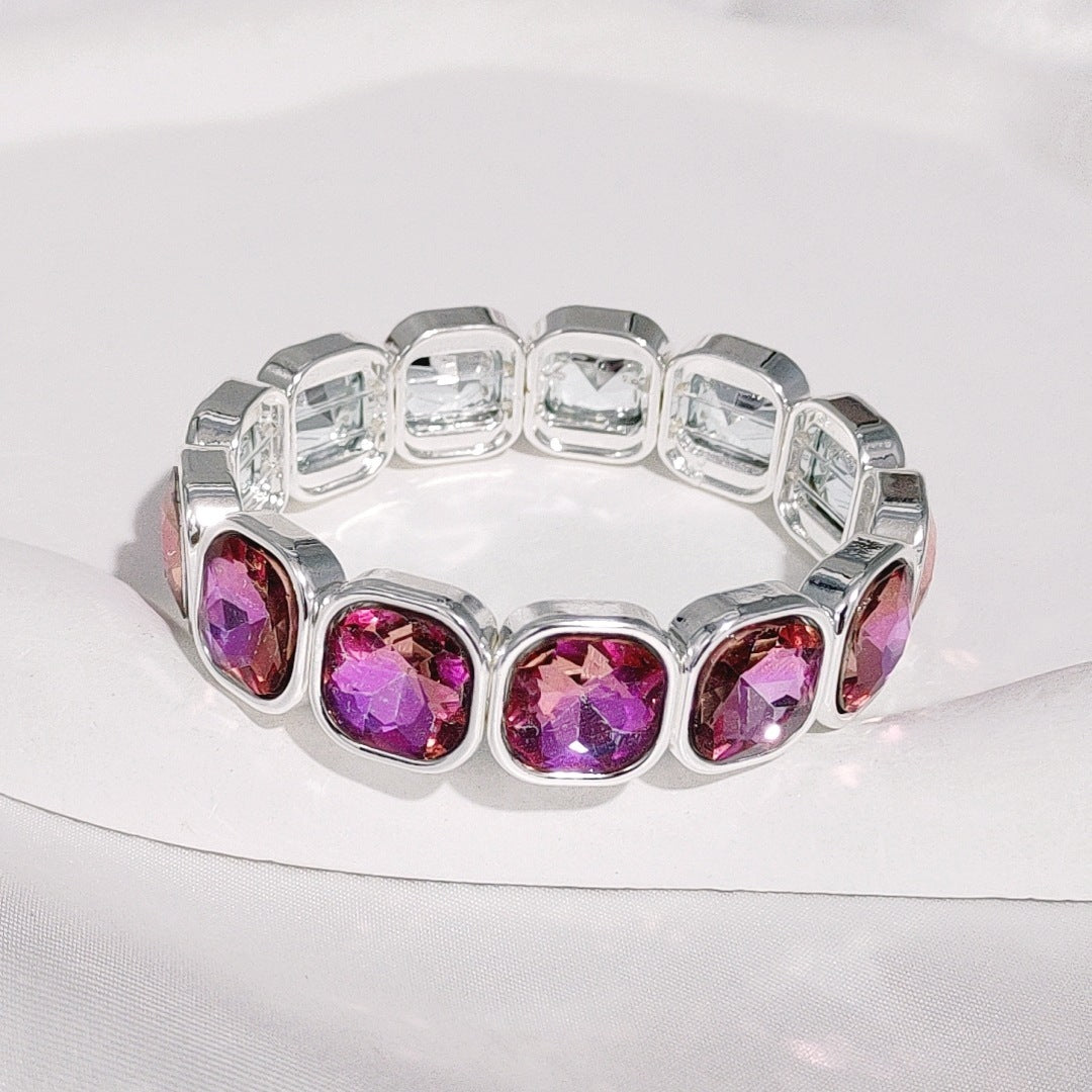 Bracelet bohème féminin en dentelle de pierres précieuses avec design diamanté - NovaShop NovaShop SL0261 Silver Bigbuy
